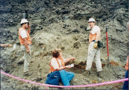 Paleontologists Discussing Fossil Find
